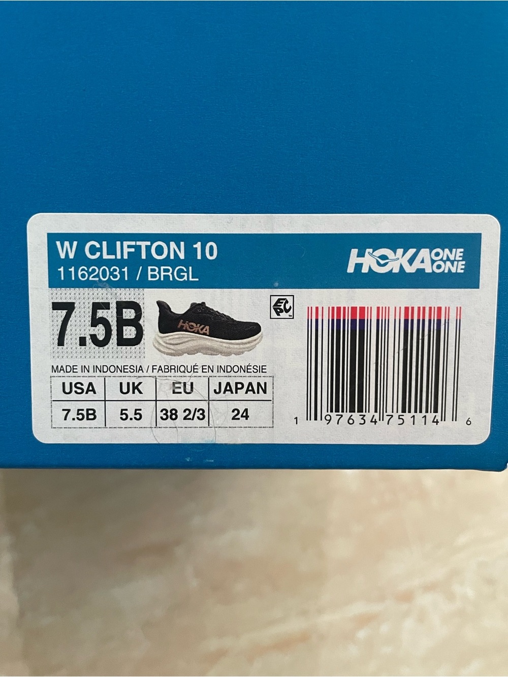 HOKA Women's Clifton 10 Running Shoe Black and Rose Gold - Picture 4 of 5